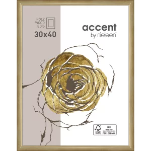 Holzrahmen Ascot 30x40 cm | Gold | Normalglas (2 mm)