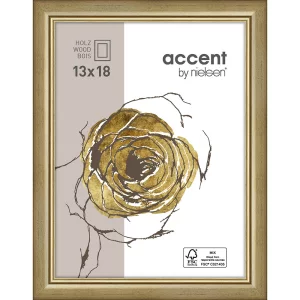 Holzrahmen Ascot 13x18 cm | Gold | Normalglas (2 mm)