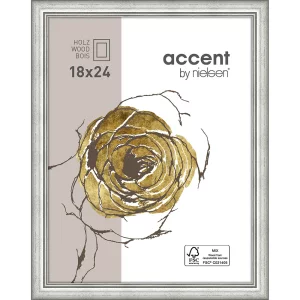 Holzrahmen Ascot 18x24 cm | Silber | Normalglas (2 mm)