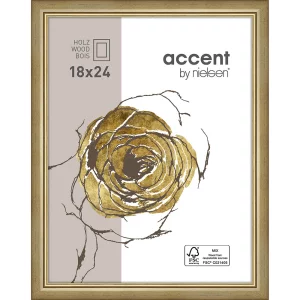 Holzrahmen Ascot 18x24 cm | Gold | Normalglas (2 mm)