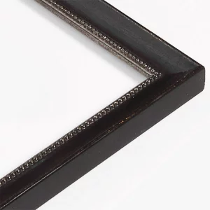 Holzleiste Opera 25x23 nach Maß Schwarz-Silber | Normalglas (2 mm)