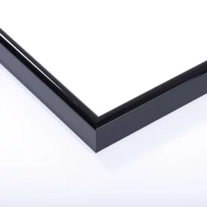 Alu-Bilderrahmen Profil R nach Maß schwarz glänzend | Normalglas (3 mm)