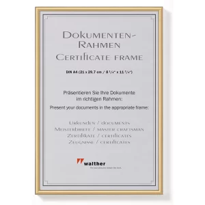 Kunststoff-Bilderrahmen New Lifestyle 21x29,7 cm (A4) | Gold | Normalglas (2 mm)