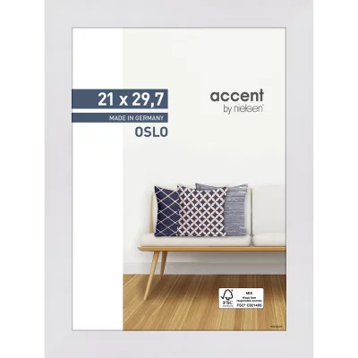 Bilderamme av tre Oslo 21x29,7 cm (A4) | Hvit | Normalglass (2 mm)