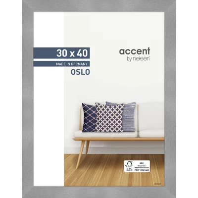 Houten kader Oslo 30x40 cm | zilver | normaal glas (2 mm)