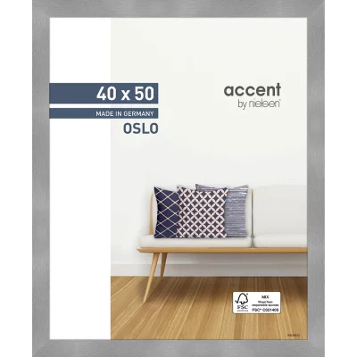 Houten kader Oslo 40x50 cm | zilver | normaal glas (2 mm)