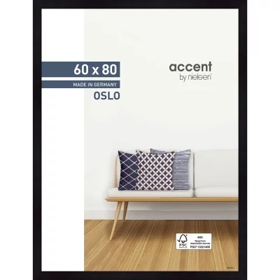 Houten kader Oslo 60x80 cm | zwart | normaal glas (2 mm)