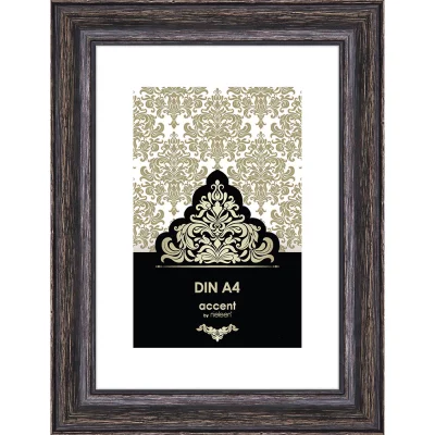 Rama drewniana Vintage 21x29,7 cm (A4) | czarny | szkło standardowe (2 mm)