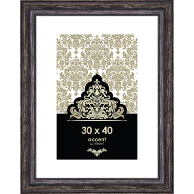 Rama drewniana Vintage 30x40 cm | czarny | szkło standardowe (2 mm)