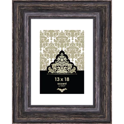 Rama drewniana Vintage 13x18 cm | czarny | szkło standardowe (2 mm)