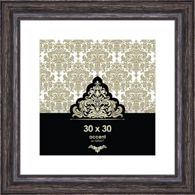 Rama drewniana Vintage 30x30 cm | czarny | szkło standardowe (2 mm)