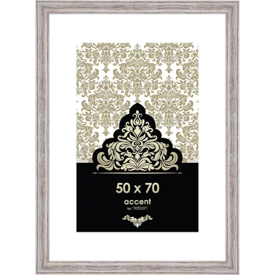 Rama drewniana Vintage 50x70 cm | biały | szkło standardowe (2 mm)