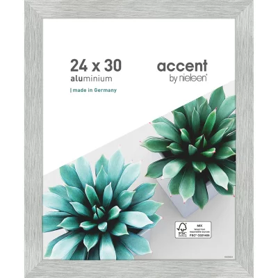 Rama aluminiowa Star 24x30 cm | matowe srebro | szkło standardowe (2 mm)