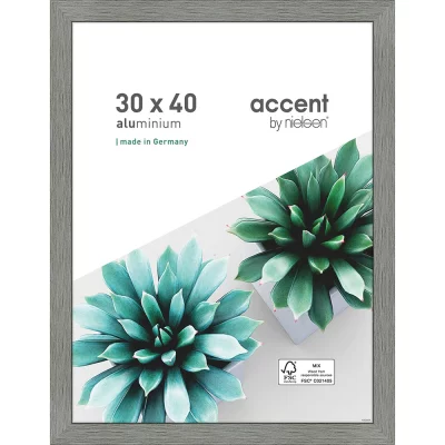 Rama aluminiowa Star 30x40 cm | szary | szkło standardowe (2 mm)
