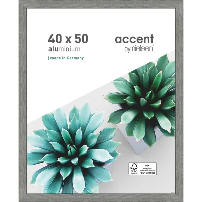 Rama aluminiowa Star 40x50 cm | szary | szkło standardowe (2 mm)