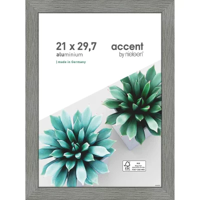 Rama aluminiowa Star 21x29,7 cm (A4) | szary | szkło standardowe (2 mm)