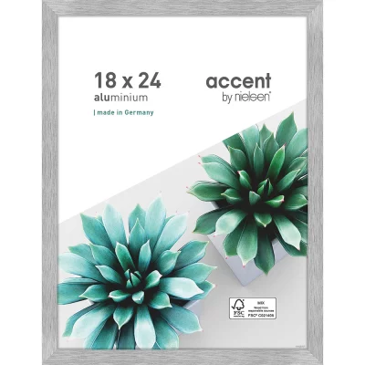 Rama aluminiowa Star 18x24 cm | matowe srebro | szkło standardowe (2 mm)
