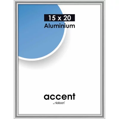 Alurahmen Accent 15x20 cm | Silber glanz | Normalglas (2 mm)