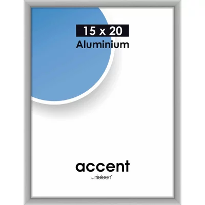 Alurahmen Accent 15x20 cm | Silber matt | Normalglas (2 mm)