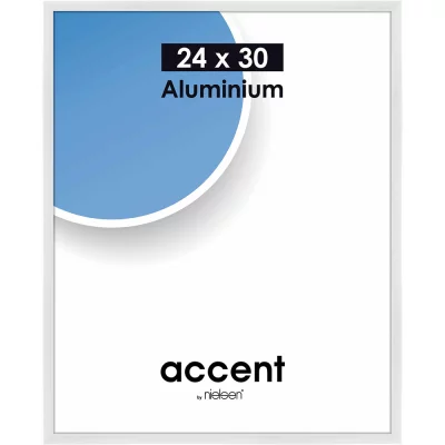 Alurahmen Accent 24x30 cm | Weiß glänzend | Normalglas (2 mm)