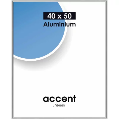 Alurahmen Accent 40x50 cm | Silber glanz | Normalglas (2 mm)