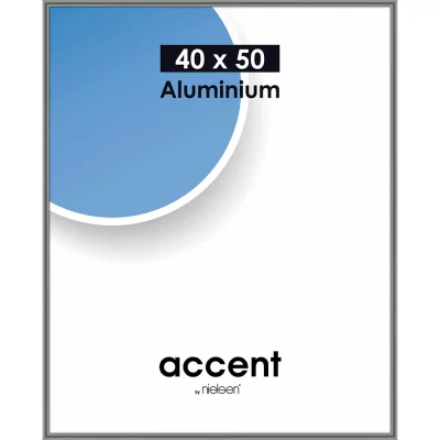 Alurahmen Accent 40x50 cm | Stahlgrau | Normalglas (2 mm)