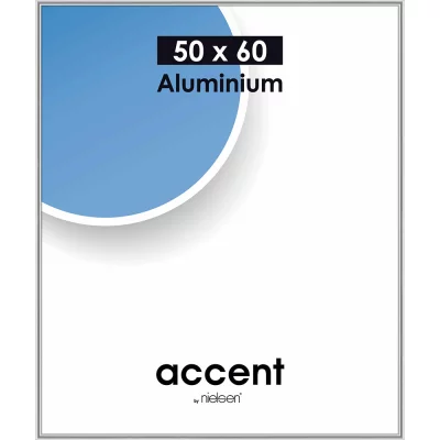 Alurahmen Accent 50x60 cm | Silber glanz | Normalglas (2 mm)