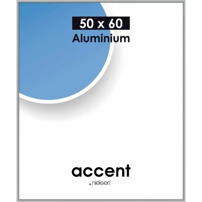Alurahmen Accent 50x60 cm | Silber matt | Normalglas (2 mm)