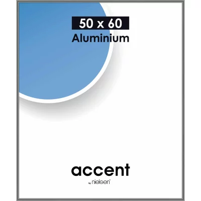 Alurahmen Accent 50x60 cm | Stahlgrau | Normalglas (2 mm)