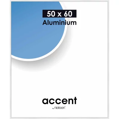 Alurahmen Accent 50x60 cm | Weiß glänzend | Normalglas (2 mm)