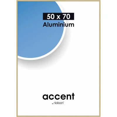 Alurahmen Accent 50x70 cm | Gold glanz | Normalglas (2 mm)