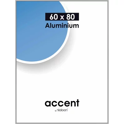 Alurahmen Accent 60x80 cm | Silber matt | Normalglas (2 mm)