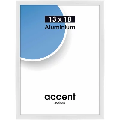 Alurahmen Accent 13x18 cm | Weiß glänzend | Normalglas (2 mm)