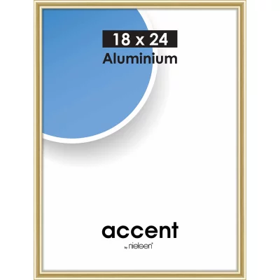 Alurahmen Accent 18x24 cm | Gold glanz | Normalglas (2 mm)