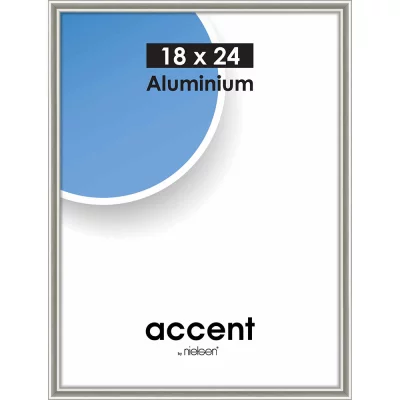 Alurahmen Accent 18x24 cm | Pearl Mercury | Normalglas (2 mm)