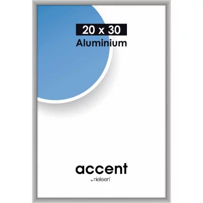 Alurahmen Accent 20x30 cm | Silber matt | Normalglas (2 mm)