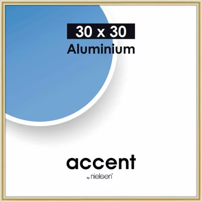 Alurahmen Accent 30x30 cm | Gold glanz | Normalglas (2 mm)