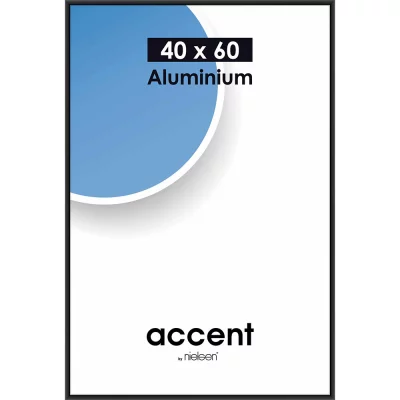Alurahmen Accent 40x60 cm | Schwarz matt | Normalglas (2 mm)