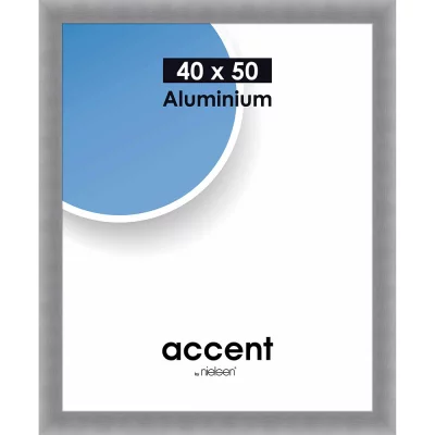 Alurahmen Largo 40x50 cm | Struktur Silber matt | Normalglas (2 mm)