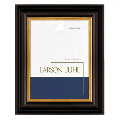 Holzrahmen ACADEMIE 7,6 24x30 cm | Black with Gold | Normalglas (2 mm)