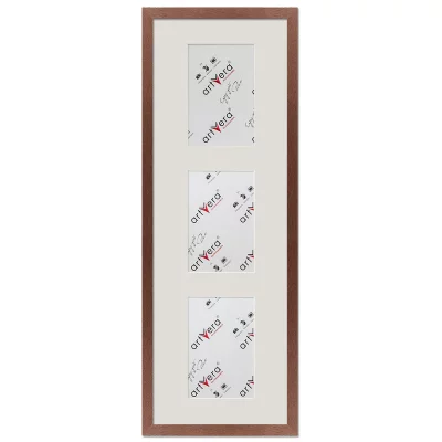 Multiramka na 3 zdjęcia Uppsala, 20x60 cm - 10x15 cm 20x60 cm (3x10x15 cm) | drzewo orzechowe | szkło standardowe (2 mm)