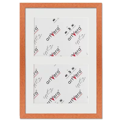Multiramka na 2 zdjęcia Uppsala, 25x35 cm - 13x18 cm 25x35 cm (2x13x18 cm) | wiśnia | szkło standardowe (2 mm)
