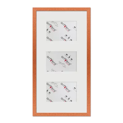 Multiramka na 3 zdjęcia Uppsala, 25x50 cm - 10x15 cm 25x50 cm (3x10x15 cm) | wiśnia | szkło standardowe (2 mm)