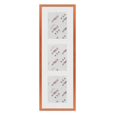 Multiramka na 3 zdjęcia Uppsala, 25x80 cm - 15x20 cm 25x80 cm (3x15x20 cm) | wiśnia | szkło standardowe (2 mm)