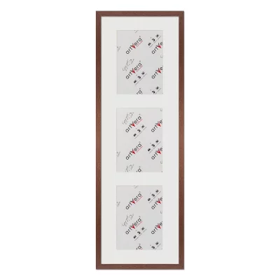 Multiramka na 3 zdjęcia Uppsala, 25x80 cm - 15x20 cm 25x80 cm (3x15x20 cm) | drzewo orzechowe | szkło standardowe (2 mm)