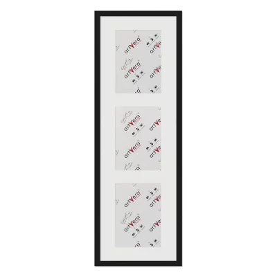 Multiramka na 3 zdjęcia Uppsala, 25x80 cm - 15x20 cm 25x80 cm (3x15x20 cm) | czarny | szkło standardowe (2 mm)