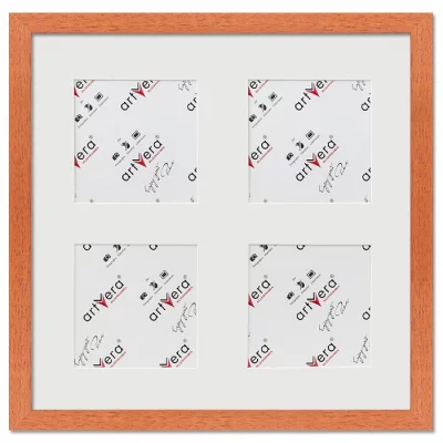 Multi fotolijst Uppsala voor 4 foto's 10x10 cm 30x30 cm (4x10x10 cm) | kers | normaal glas (2 mm)