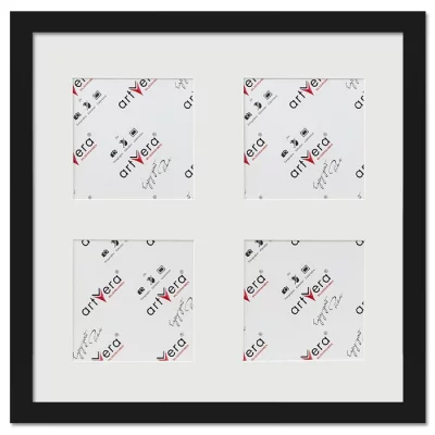 Multi fotolijst Uppsala voor 4 foto's 10x10 cm 30x30 cm (4x10x10 cm) | zwart | normaal glas (2 mm)