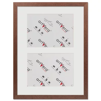 Multiramka na 2 zdjęcia Uppsala, 30x40 cm - 15x20 cm 30x40 cm (2x15x20 cm) | drzewo orzechowe | szkło standardowe (2 mm)