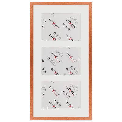 Multiramka na 3 zdjęcia Uppsala, 30x60 cm - 15x20 cm 30x60 cm (3x15x20 cm) | wiśnia | szkło standardowe (2 mm)